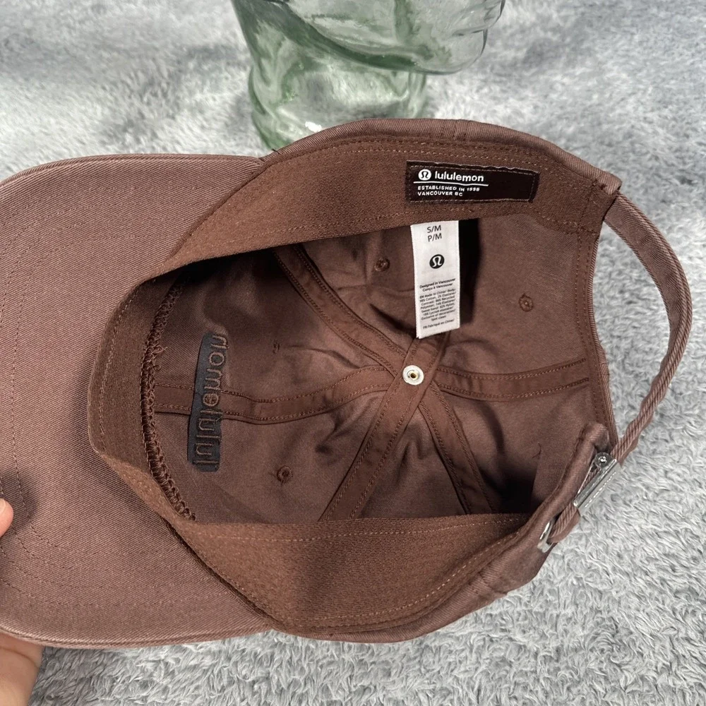 Lululemon Adult Baseball Cap Hat Brown Embroidered Strapback Adjustable SZ S/M